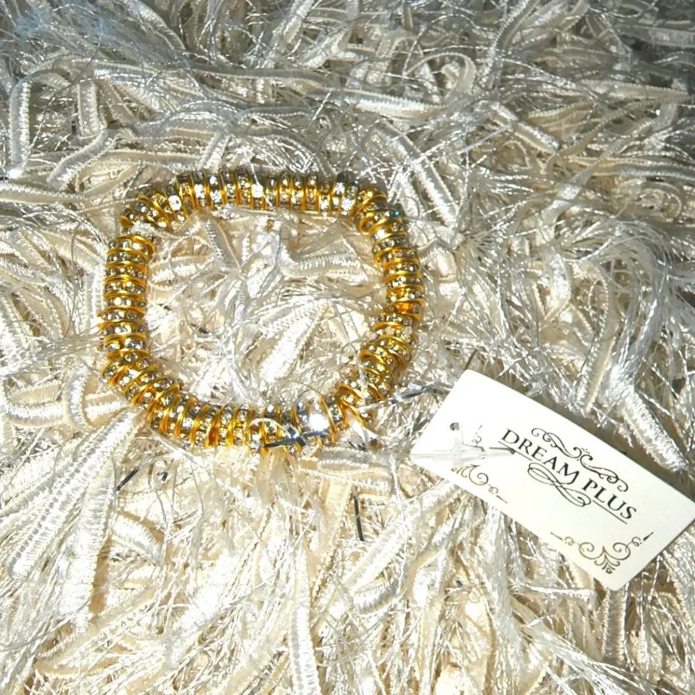 3 for $15 Gold Fill Rhinestone Rings Stretchy Bracelet NWT